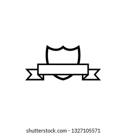 Crest shield with ribbon icon design template vector isolated