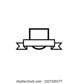 Crest shield with ribbon icon design template vector isolated