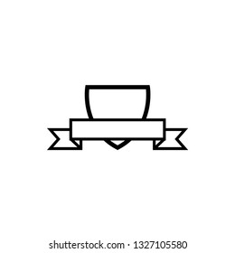 Crest shield with ribbon icon design template vector isolated