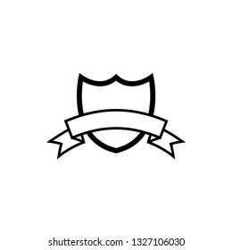 Crest shield with ribbon icon design template vector isolated