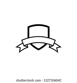 Crest shield with ribbon icon design template vector isolated
