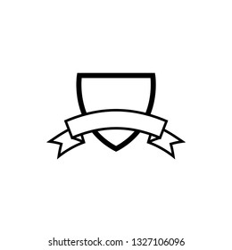 Crest shield with ribbon icon design template vector isolated