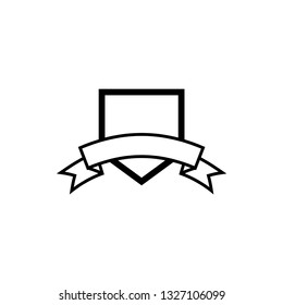 Crest shield with ribbon icon design template vector isolated