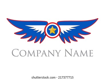 Crest star shield with wings