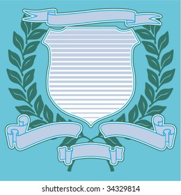 Crest with Wreath and Ribbons