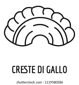 Creste di gallo icon. Outline creste di gallo vector icon for web design isolated on white background