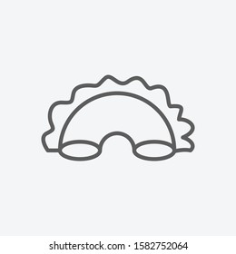Creste di gallo pasta shape icon line symbol. Isolated vector illustration of icon sign concept for your web site mobile app logo UI design.