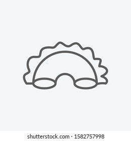 Creste di gallo pasta shape icon line symbol. Isolated vector illustration of  icon sign concept for your web site mobile app logo UI design.