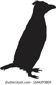 Crested Penguin (Eudyptes robustus) Silhouette Vector Found In Antartica