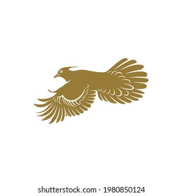 Crested Pigeon bird vector illustration. Crested Pigeon bird logo design concept template. Creative symbol