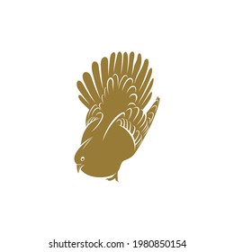 Crested Pigeon bird vector illustration. Crested Pigeon bird logo design concept template. Creative symbol