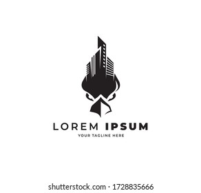 crested property bird logo design vector