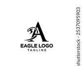 crestive and modern of eagle head logo. Eagle or falcon head silhouette. 
