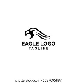 crestive and modern of eagle head logo. Eagle or falcon head silhouette. 

