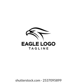 crestive and modern of eagle head logo. Eagle or falcon head silhouette. 
