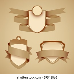 Crests with banners. Vector. No mesh.