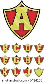 crests with letters on them a-j