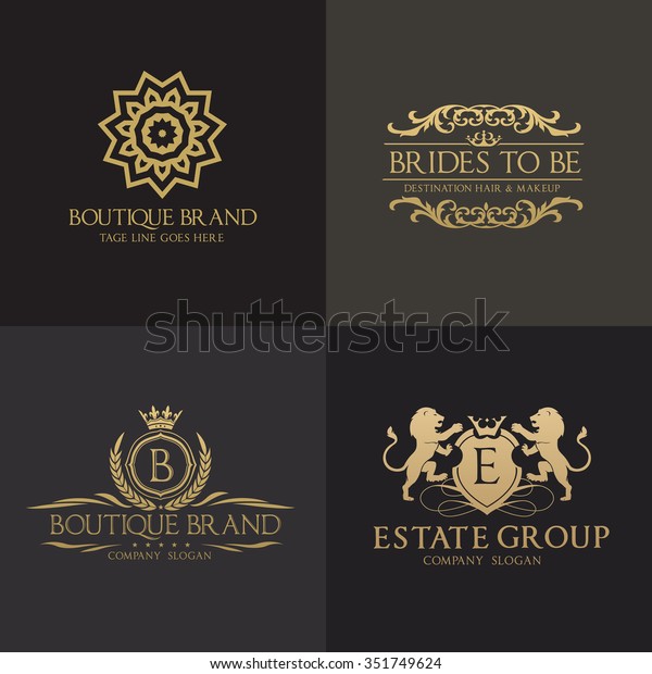 Crests Logo Set King Lowe Blast Stock Vektorgrafik Lizenzfrei