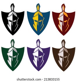 crests with spartan warrior