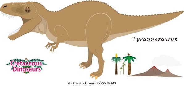 Cretaceous dinosaur.
Illustration of Tyrannosaurus.
Modified to 2 hands.