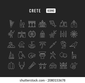 Crete. Collection of perfectly thin icons for web design, app, and the most modern projects. The kit of signs for category Countries and Cities.