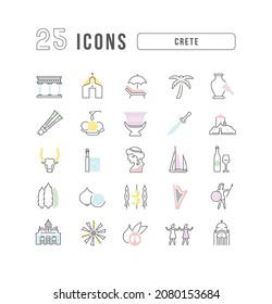 Crete. Collection of perfectly thin icons for web design, app, and the most modern projects. The kit of signs for category Countries and Cities.