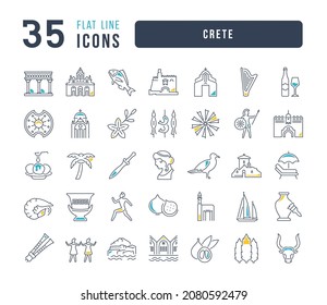 Crete. Collection of perfectly thin icons for web design, app, and the most modern projects. The kit of signs for category Countries and Cities.