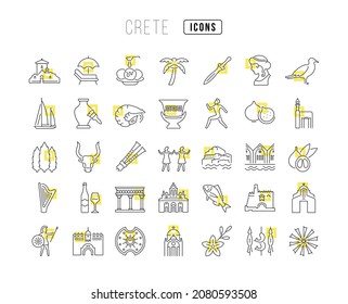 Crete. Collection of perfectly thin icons for web design, app, and the most modern projects. The kit of signs for category Countries and Cities.