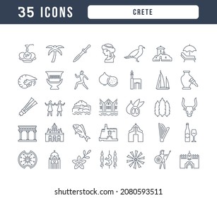 Crete. Collection of perfectly thin icons for web design, app, and the most modern projects. The kit of signs for category Countries and Cities.