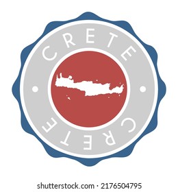 Crete, Greece Badge Map Vector Seal Vector Sign. National Symbol Country Stamp Design Icon Label. 