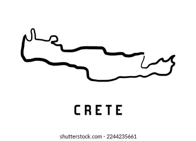 Crete island map in Greece. Simple outline. Vector hand drawn simplified style map. svg