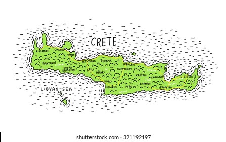 Crete map vector illustration svg