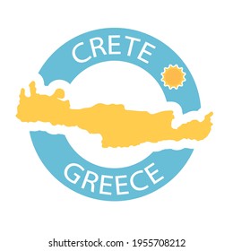 Crete stamp with map icon- vector illustration