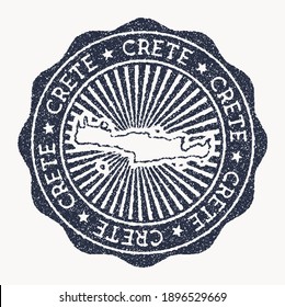 Crete stamp. Travel rubber stamp with the name and map of island, vector illustration. Can be used as insignia, logotype, label, sticker or badge of the Crete. svg