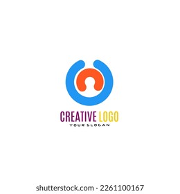 Cretive Letter O Logo Design. Doble O logo design.