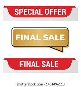 Cretive sale banner with shadow on a white background. Orange sticker or discount label. Web special offer tag. Vector promotion poster, badge template, eps10