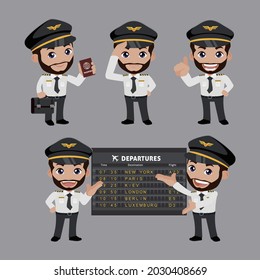 Crew commander with different poses