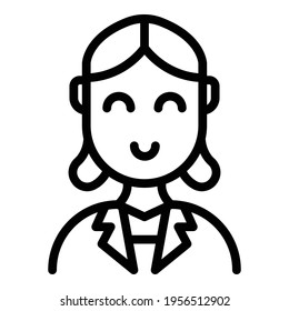 Crew female icon. Outline Crew female vector icon for web design isolated on white background