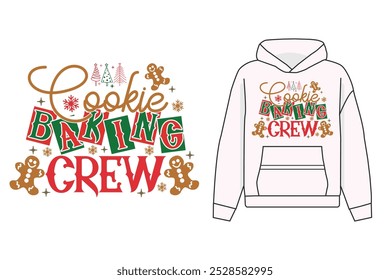Crew Gingerbread Christmas Cookie Baking, Christmas T-shirt Design