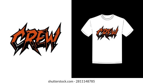 Crew Graffiti Typography T-Shirt Design