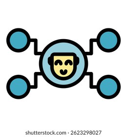 Crew icon. Outline Crew vector icon for web design isolated on white background color flat