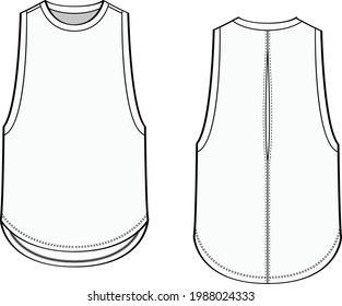 Crew Neck Tank with Open Back