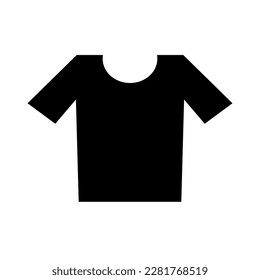 Crew neck T-shirt silhouette icon. Clothing. Vector.