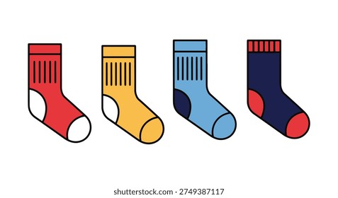 Crew Socks Line art vector minimal modern color