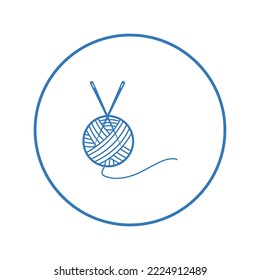 Crewel knitting hobby wool icon  Circle version icon 