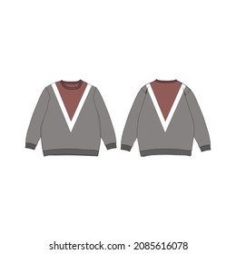 crewneck streetwear stye, minimalist and modern, color is grey and pink, templates, mockups, for commercial use