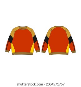 crewneck streetwear style, minimalist and modern, color is orange and brown, templates, mockups, for commercial use