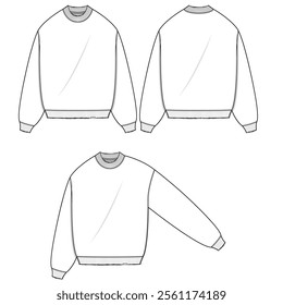 Crewneck sweatshirt mockup templates vector