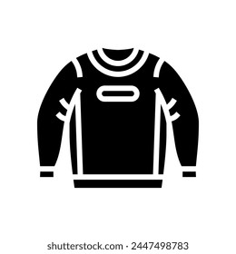 Crewneck Sweatshirt Streetwear Tuch Mode Glyph Icon Vektorgrafik. Crewneck Sweatshirt Streetwear Tuch Mode Zeichen. Isolierte Symbol Illustration