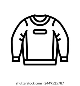 Crewneck Sweatshirt Streetwear Tuch Mode Line Icon Vektorgrafik. Crewneck Sweatshirt Streetwear Tuch Mode Zeichen. Isolierte Kontur Symbol Schwarz Illustration